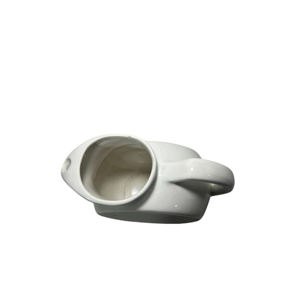 Vintage White Tilted Ice Lip Pottery Pitcher 7.5” H Mid Century *READ - Picture 13 of 16